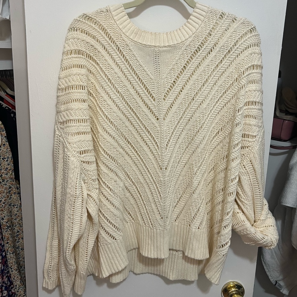 Cream knit sweater. Oversized and comfortable.